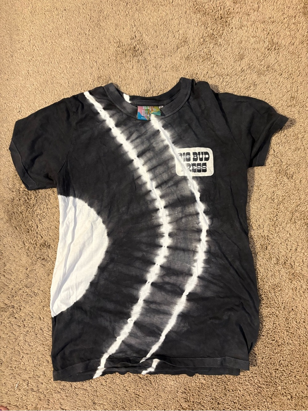 Big Bud Press Black & White Tie-Dye Short Sleeve Tee